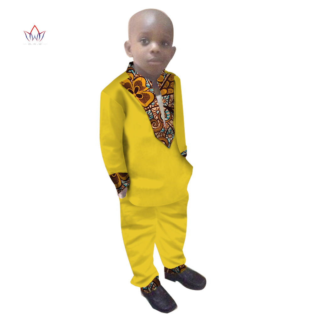 Boys Clothes African Dashiki Kids Clothing LongoingSleeves Plus Solid Color Lon image 1