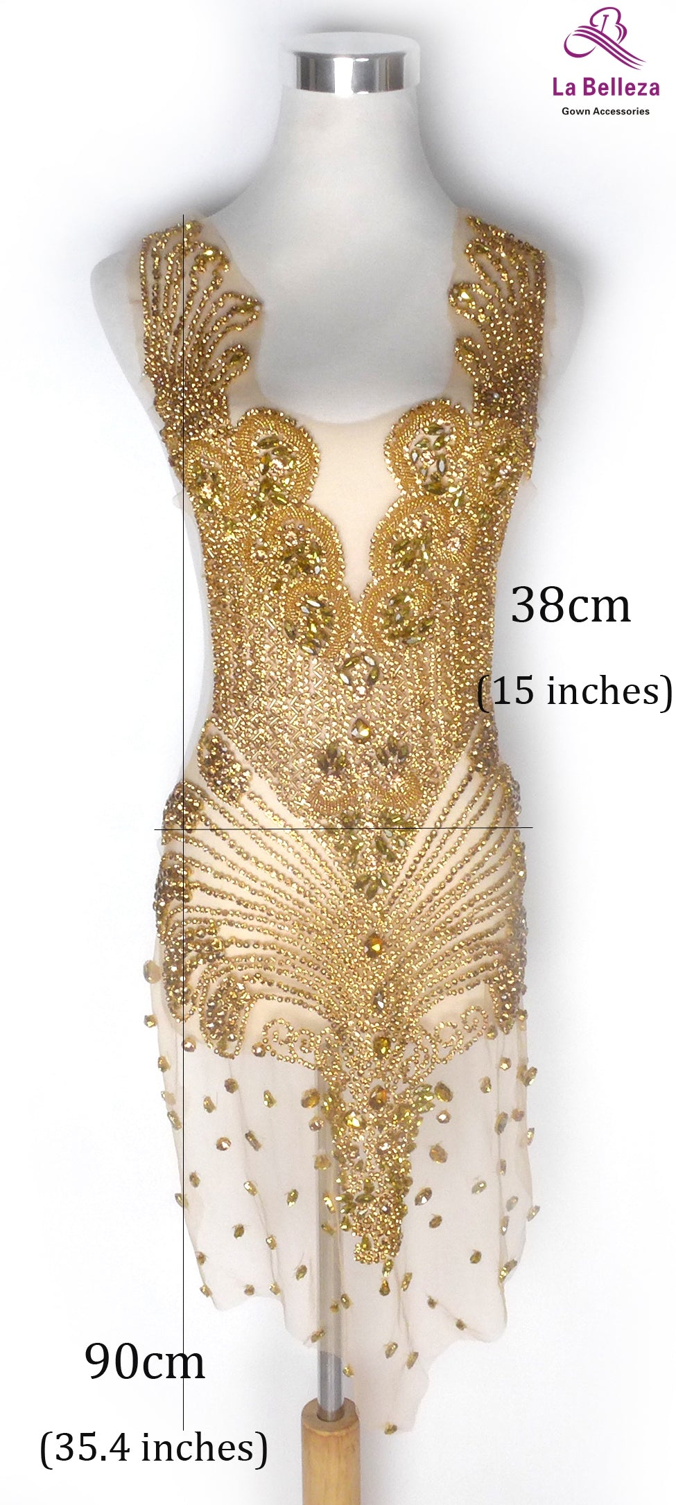 La Belleza black AB rose gold silver Red crystal rhinestone long rich bodice a image 2