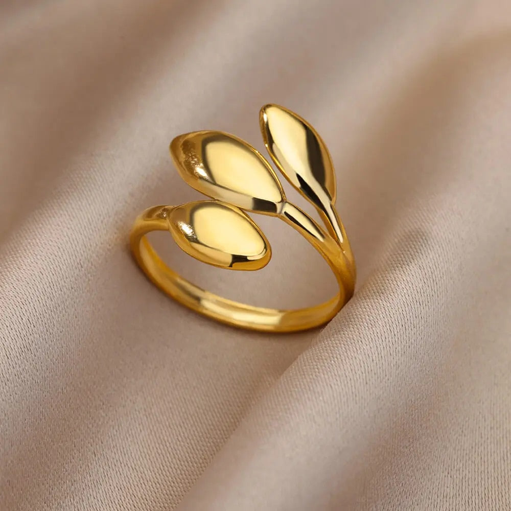 Stainless Steel Rings for Women Aesthetic Sunflower Gold Plated Wedding Couple image 25