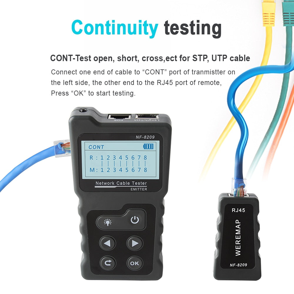 NOYAFA NF-8209 Cable Tracker Lan Display Measure Tester Network Tools LCD Displ image 5