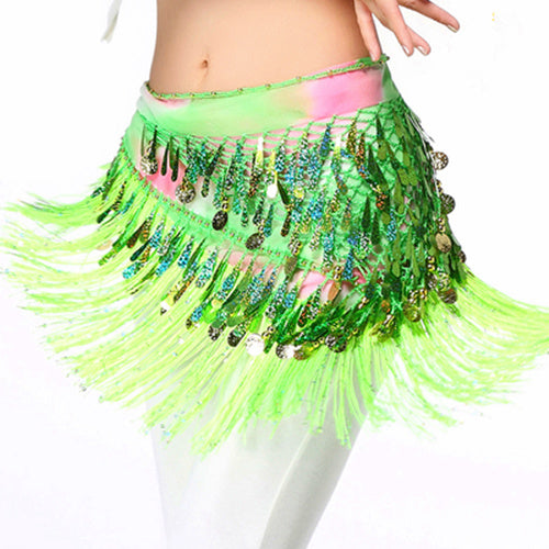 Women Belly Dance Clothing Accessories Teardrop Paillettes Fringe Wrap Elastic image 7