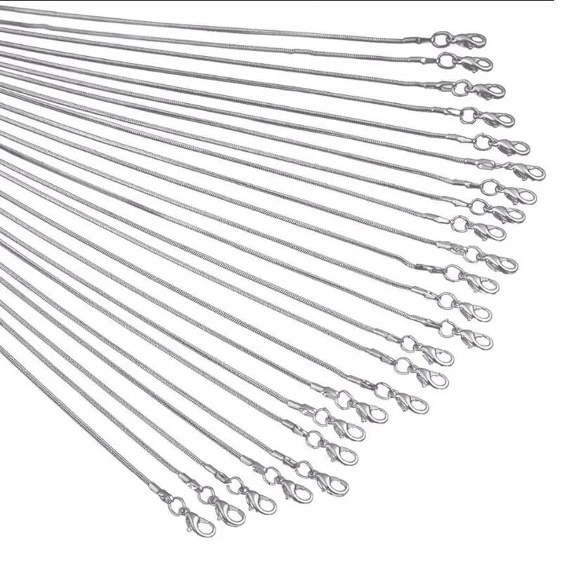 12pcs/Lot 1.2mm Gold Color DIY Snake Chain Charms Link Necklace with Lobster Cl image 6
