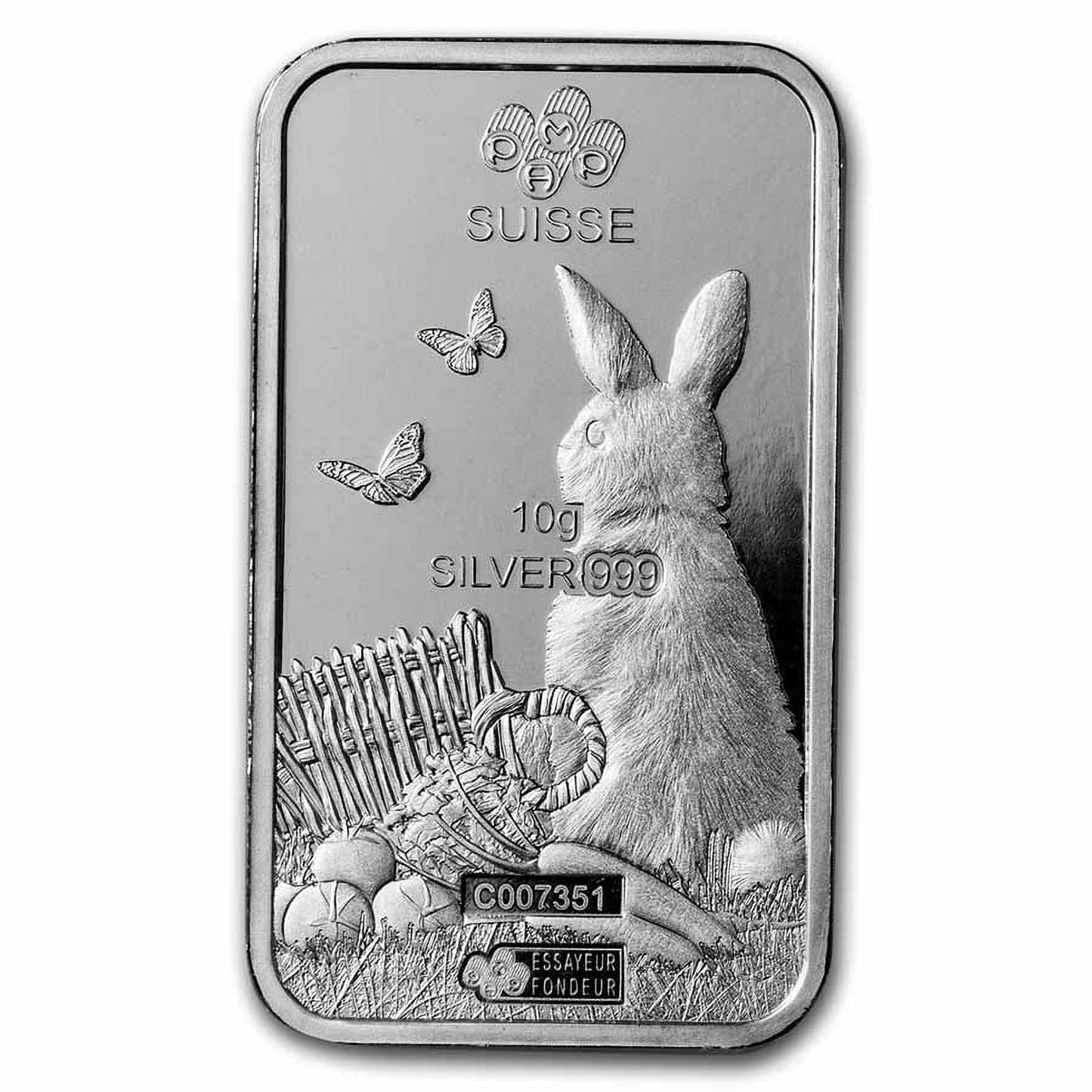 10 gram Silver Bar - PAMP Suisse (Year of the Rabbit) image 3