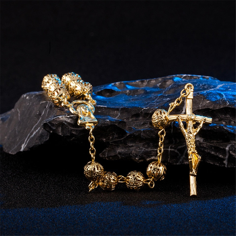 New Cross Necklace Crucifix Jesus Christian Virgin Mary Piece Pendant Gold image 4