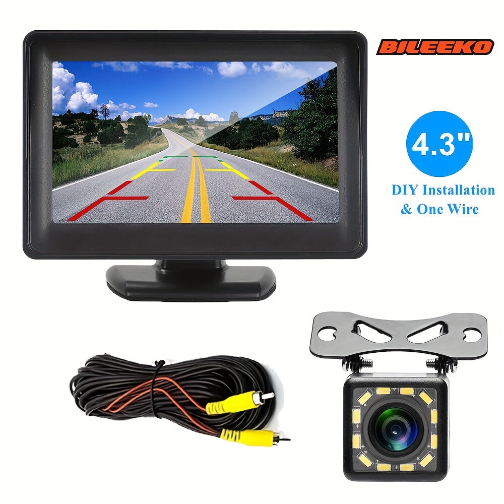Car Rear View Backup Camera Kit Monitor with Reverse Camera LED Night Vision Pa image 2