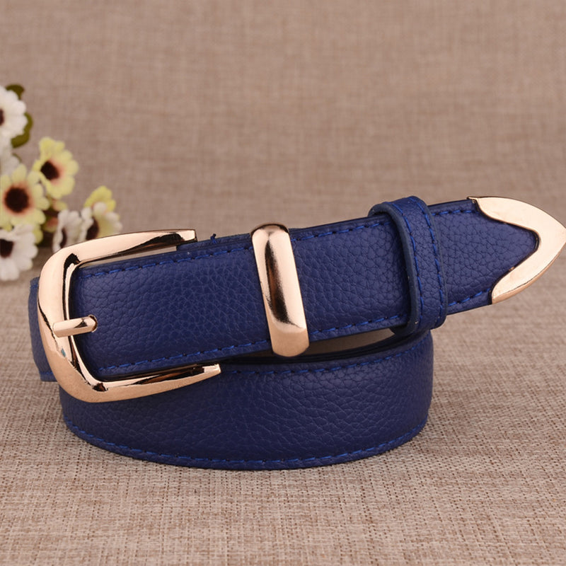 Fashion Women Leather Belts High Quality Gold Buckle Best Matching Dress Jeans image 8