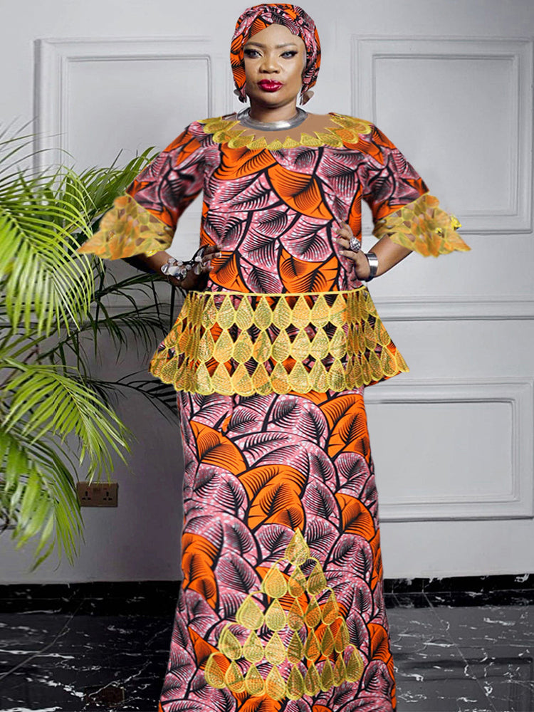 3XL 4XL Women Plus Size Clothing African Dashiki Print Wax Dress Wedding Party image 9
