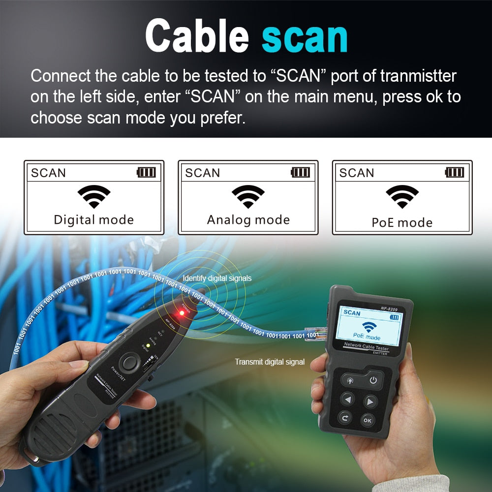 NOYAFA NF-8209 Cable Tracker Lan Display Measure Tester Network Tools LCD Displ image 4