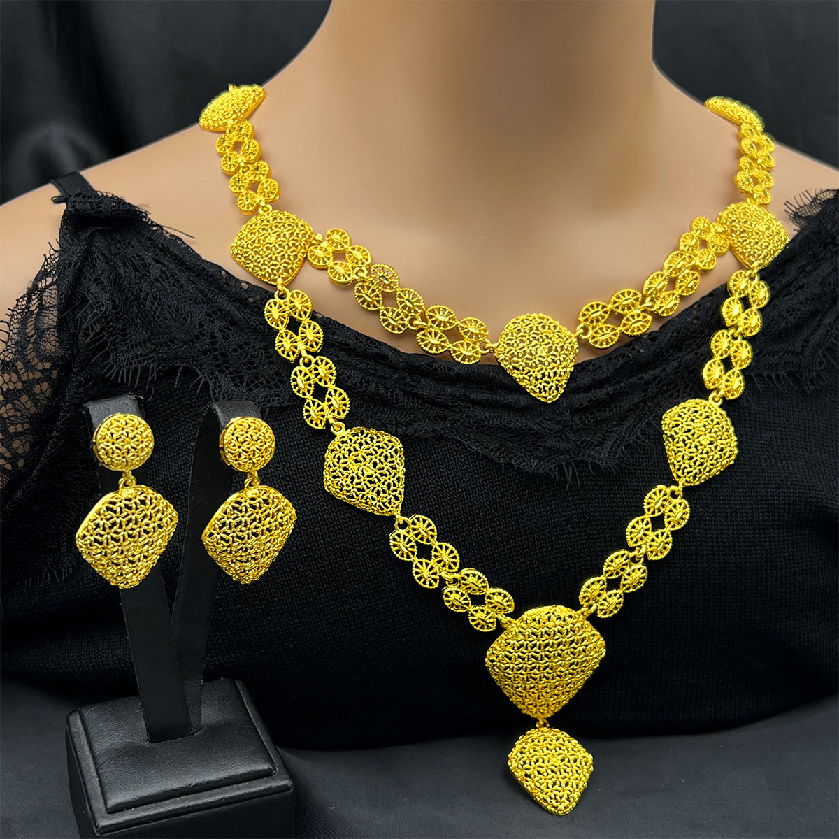 ANIID Dubai 24K Gold Color Jewelry Sets Wedding African Necklace Earrings For W image 6