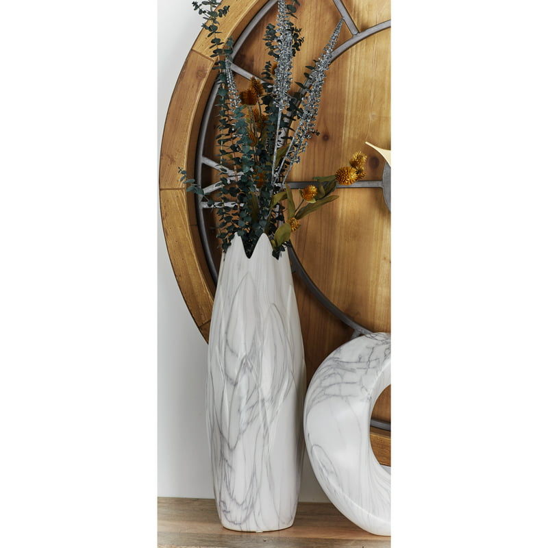 Faux Marble Gold Ceramic Vase with Gold Base image 6