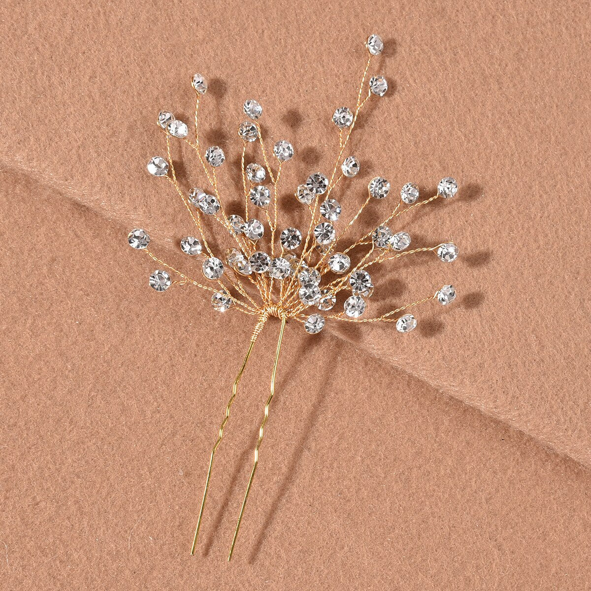 Golden Diamond Hairpin Headdress Comb Back Comb Hair Accessories Bridal image 4