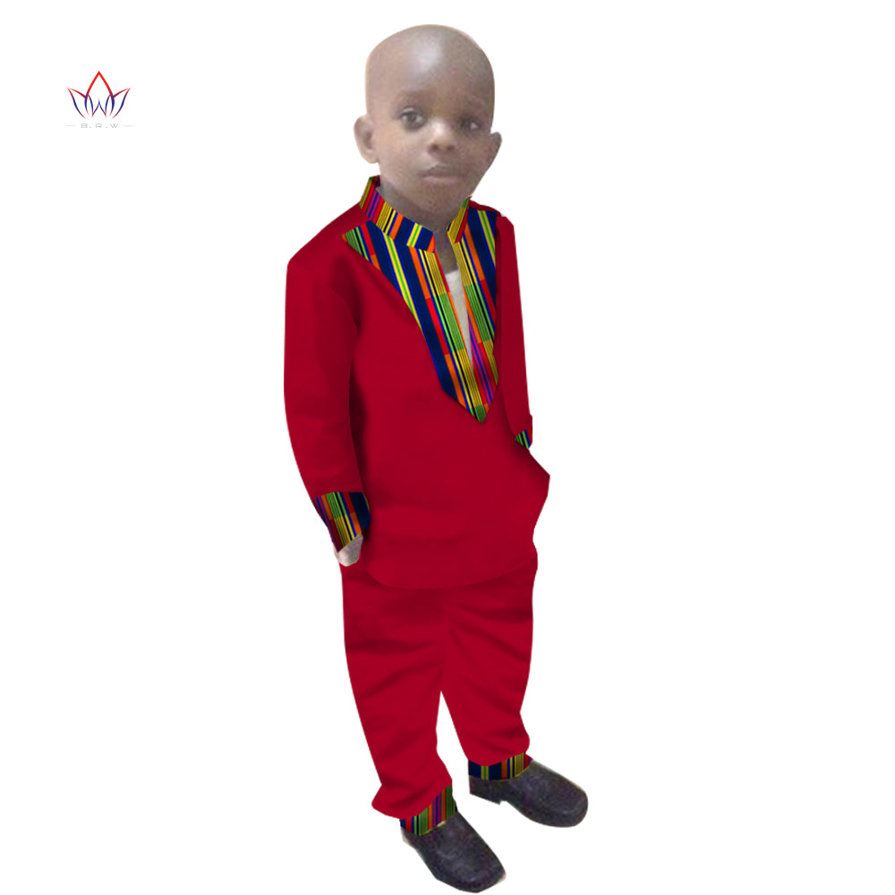 Boys Clothes African Dashiki Kids Clothing LongoingSleeves Plus Solid Color Lon image 13