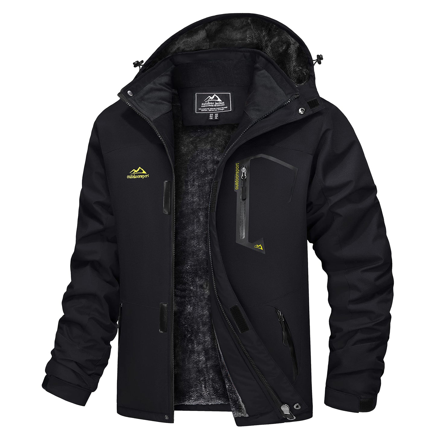 MAGCOMSEN Men's Hooded Fleece Ski Jacket Waterproof Thermal Thick Warm Parka Co image 14