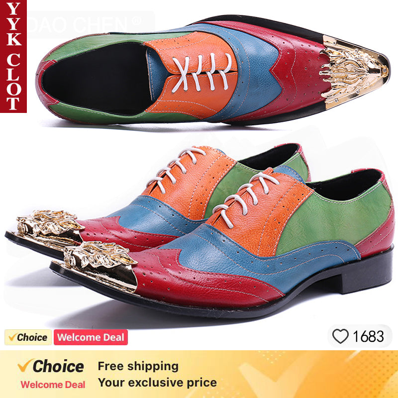 Zapatos de vestir de moda italiana para hombre de Christia Bella, con escamas de pescado y punta puntiaguda.