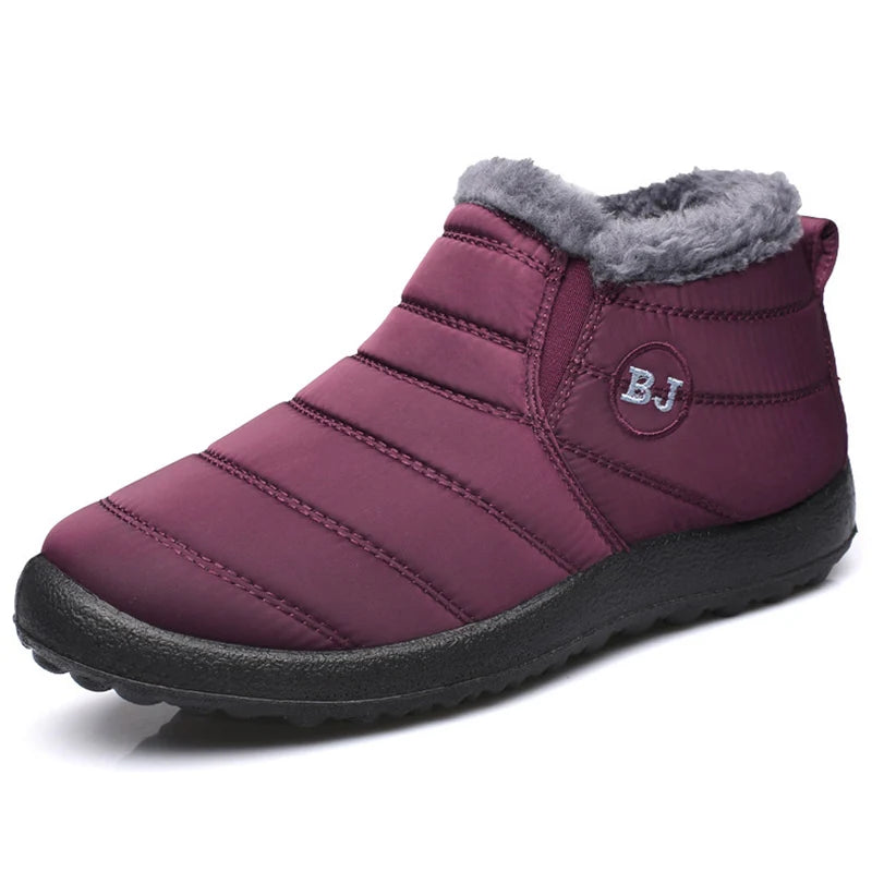 Botas de invierno impermeables para mujer 2023, nuevas botas de nieve de felpa, botines para mujer