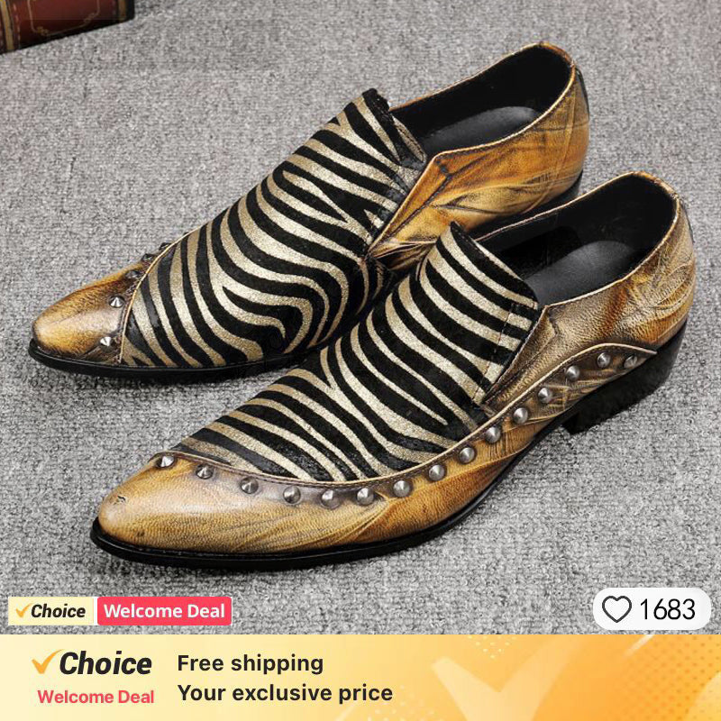 Zapatos de vestir de moda italiana para hombre de Christia Bella, con escamas de pescado y punta puntiaguda.