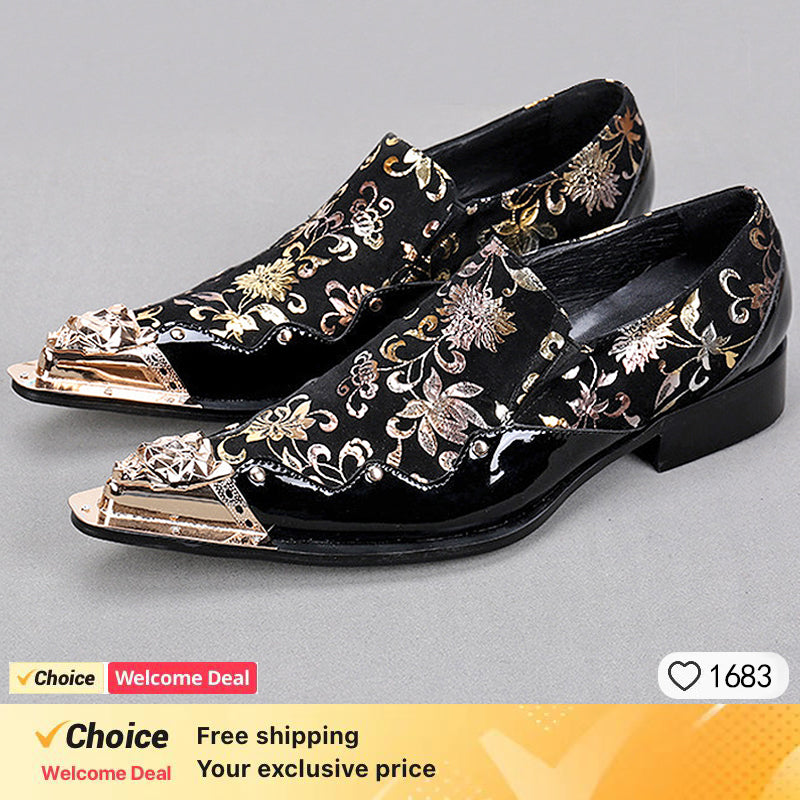 Zapatos de vestir de moda italiana para hombre de Christia Bella, con escamas de pescado y punta puntiaguda.