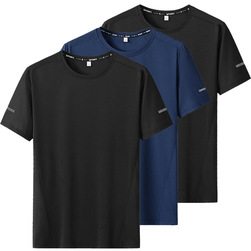 3 قطع من تي شيرت رياضي صيفي للرجال مقاس كبير 6XL/7XL تي شيرت سريع الجفاف مقاس كبير