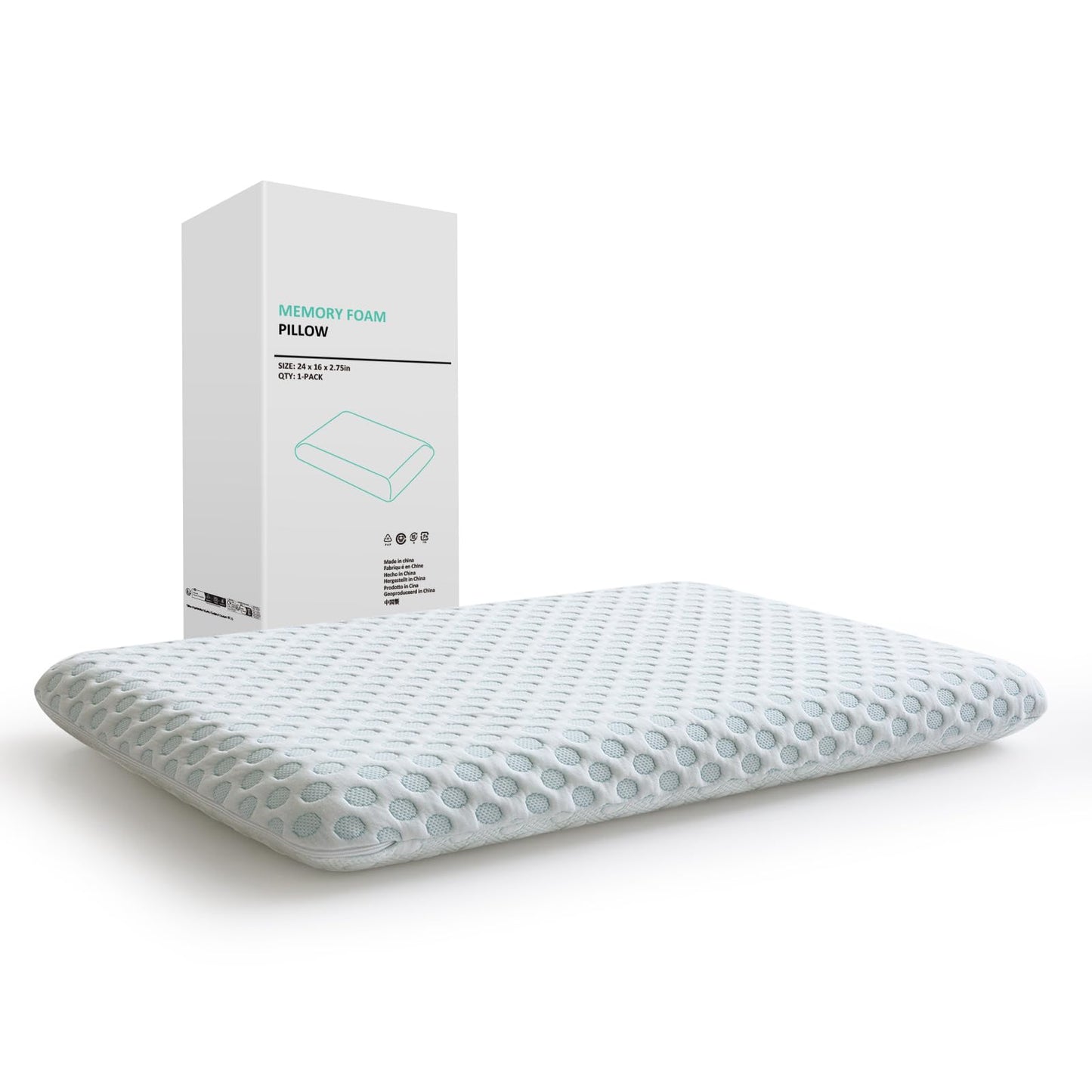 Hcore 1PC Ultra Thin Pillow, Slim Pillow for Side Back Stomach Sleepers, Two-Si image 3