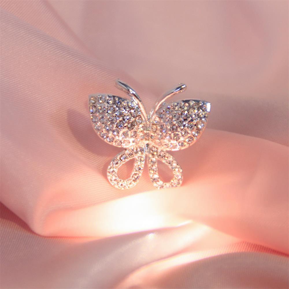 Stonefans Moving Napkin Butterfly Rings for Weddings Gold Silver Color image 5