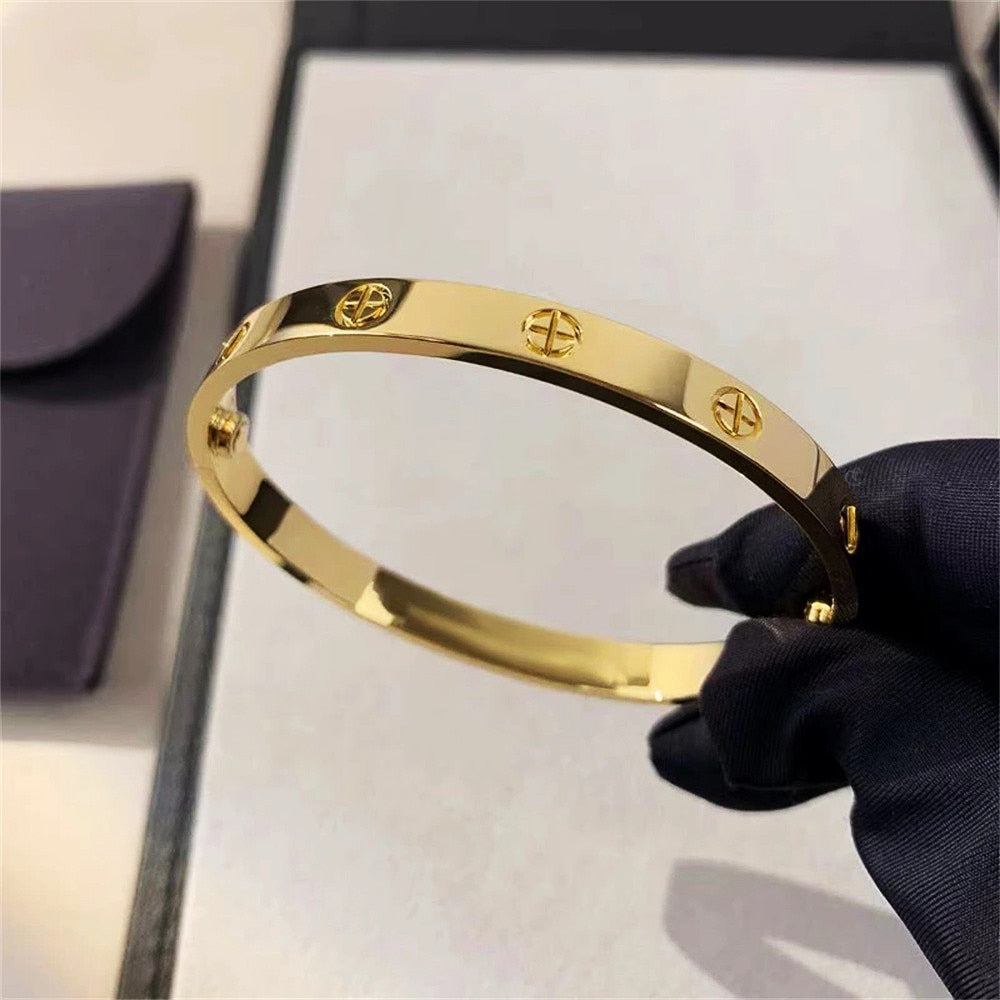 2023 New Design Gold Color Zircon And Cross Nut Nail Bracelet Gold & Bangle For image 16