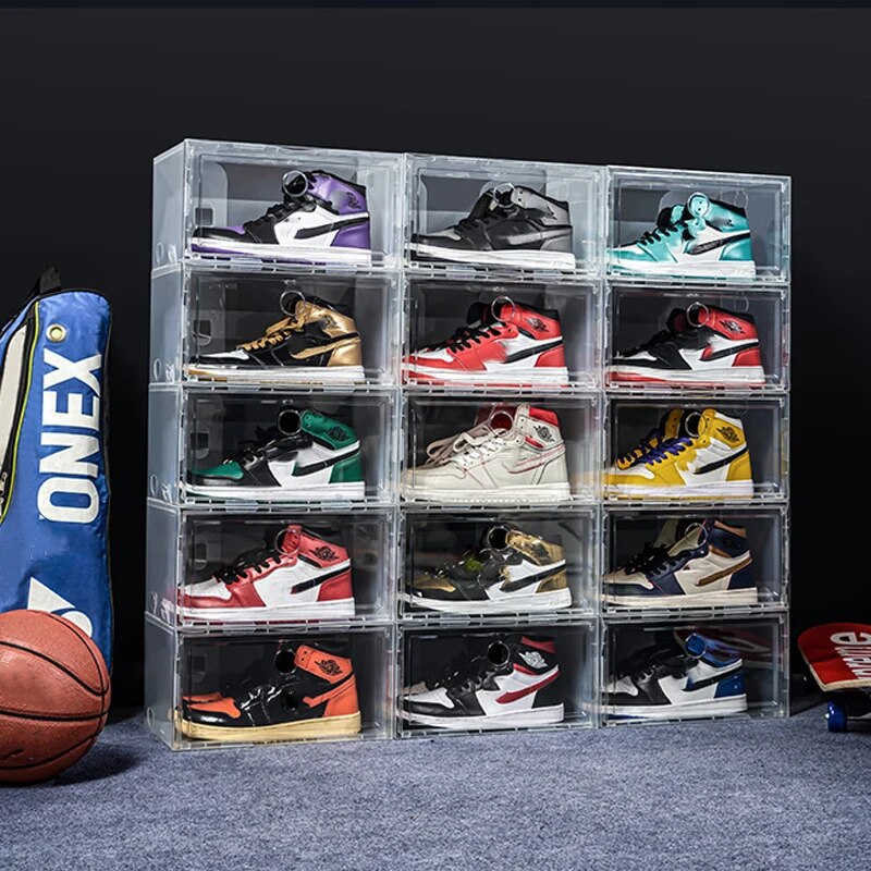 high quality Sneakers Box plastic shoe box Stackable Cabinet Storage Box high- image 2
