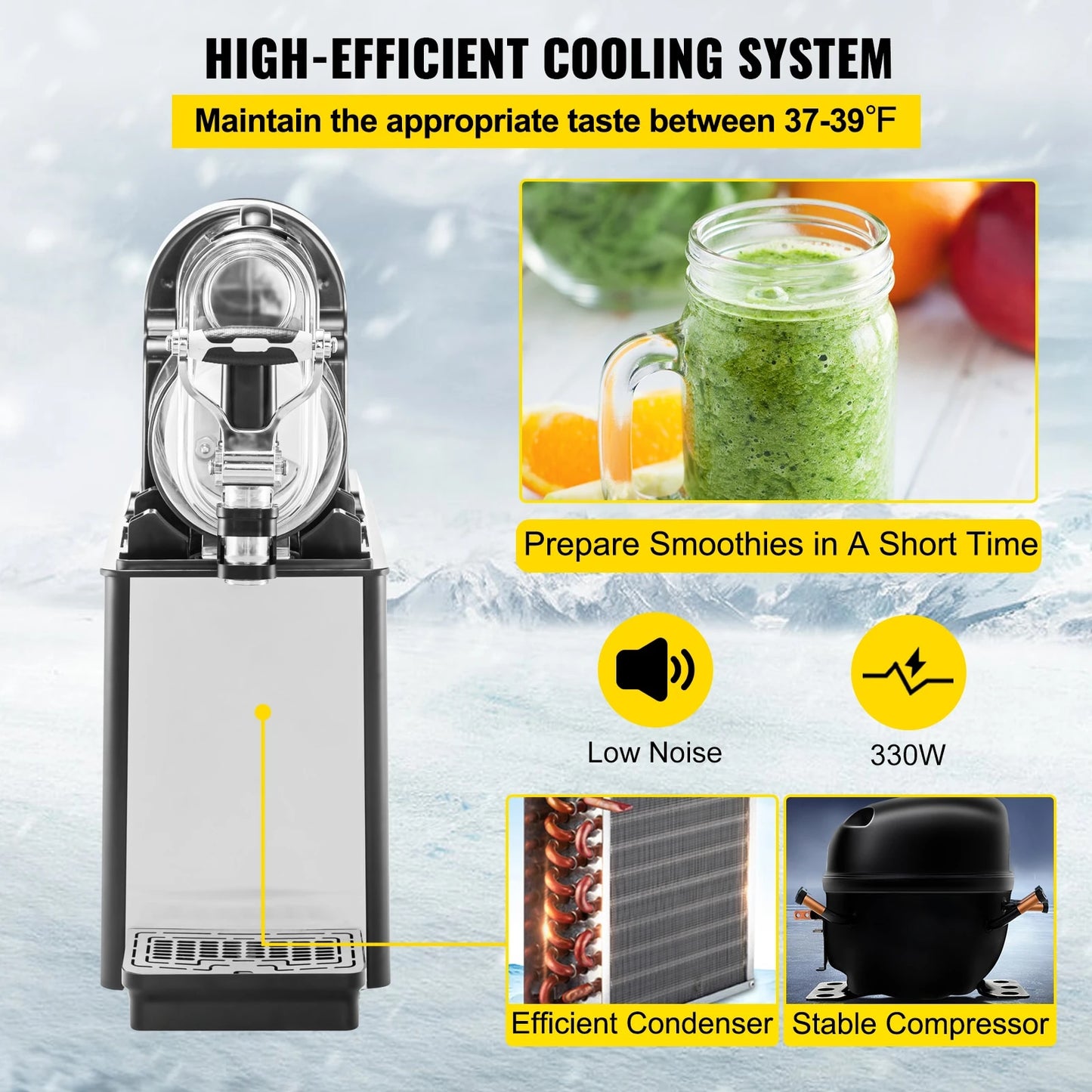 VEVOR 3/6L 1/2 Jar Commercial Slushie Machine Slush Maker Frozen Drink Dispense image 2