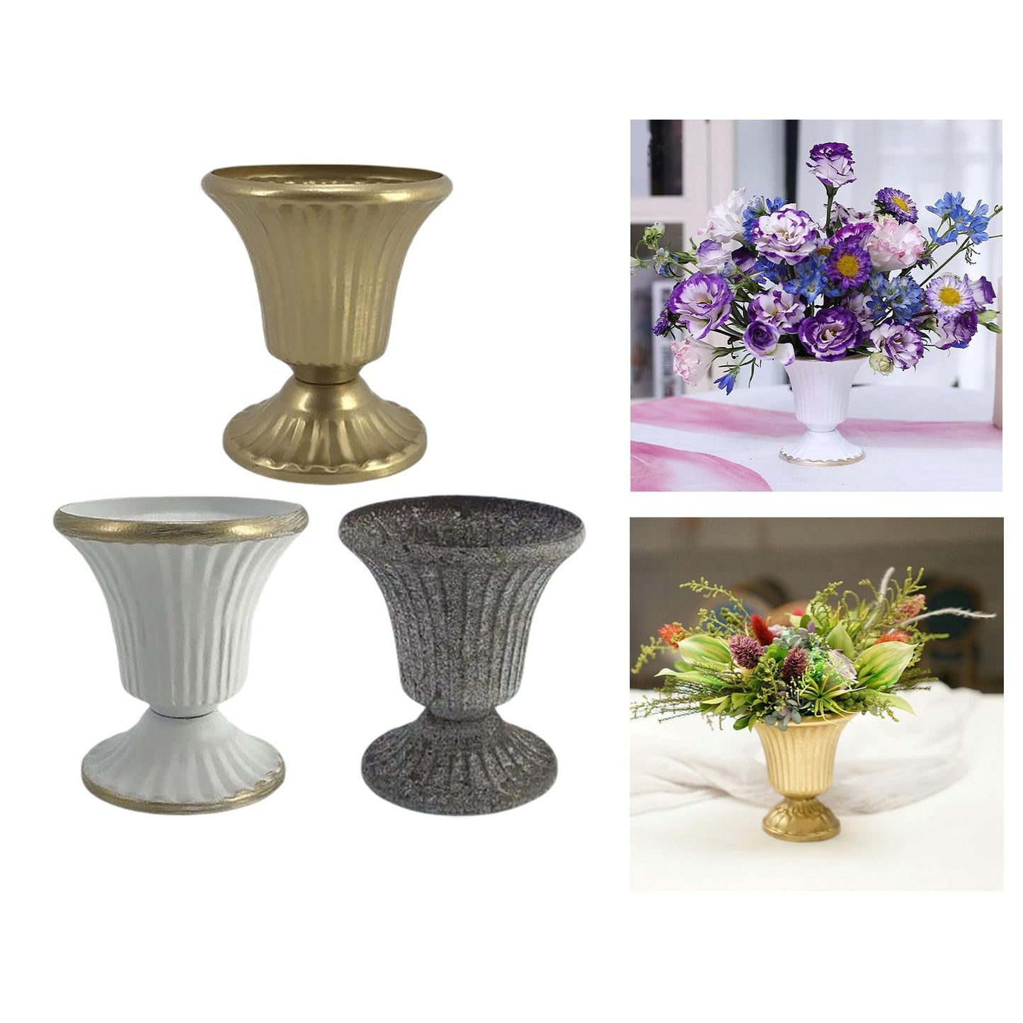 Metal Flower Vase Farmhouse Pot for Dried Floral Arrangements Container Table C image 7