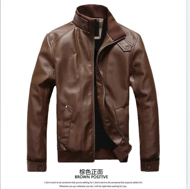 2023 Spring Autumn and Winter Mens coats Slim Fit Motorcycle Mens Leather Jack image 4
