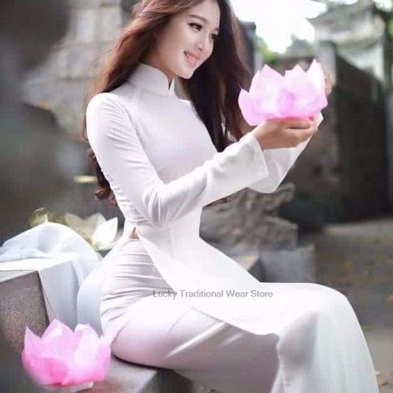 woman aodai vietnam traditional clothing ao dai vietnam robe and pants vietnam image 7