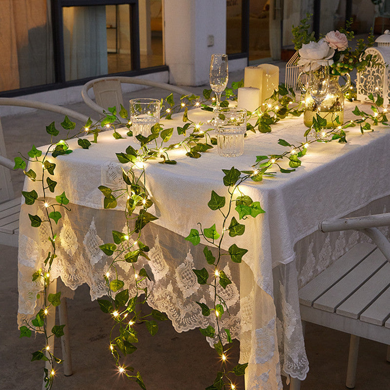 Flower Green Leaf String Lights Artificial Vine Fairy Lights Battery Powered Ch image 5