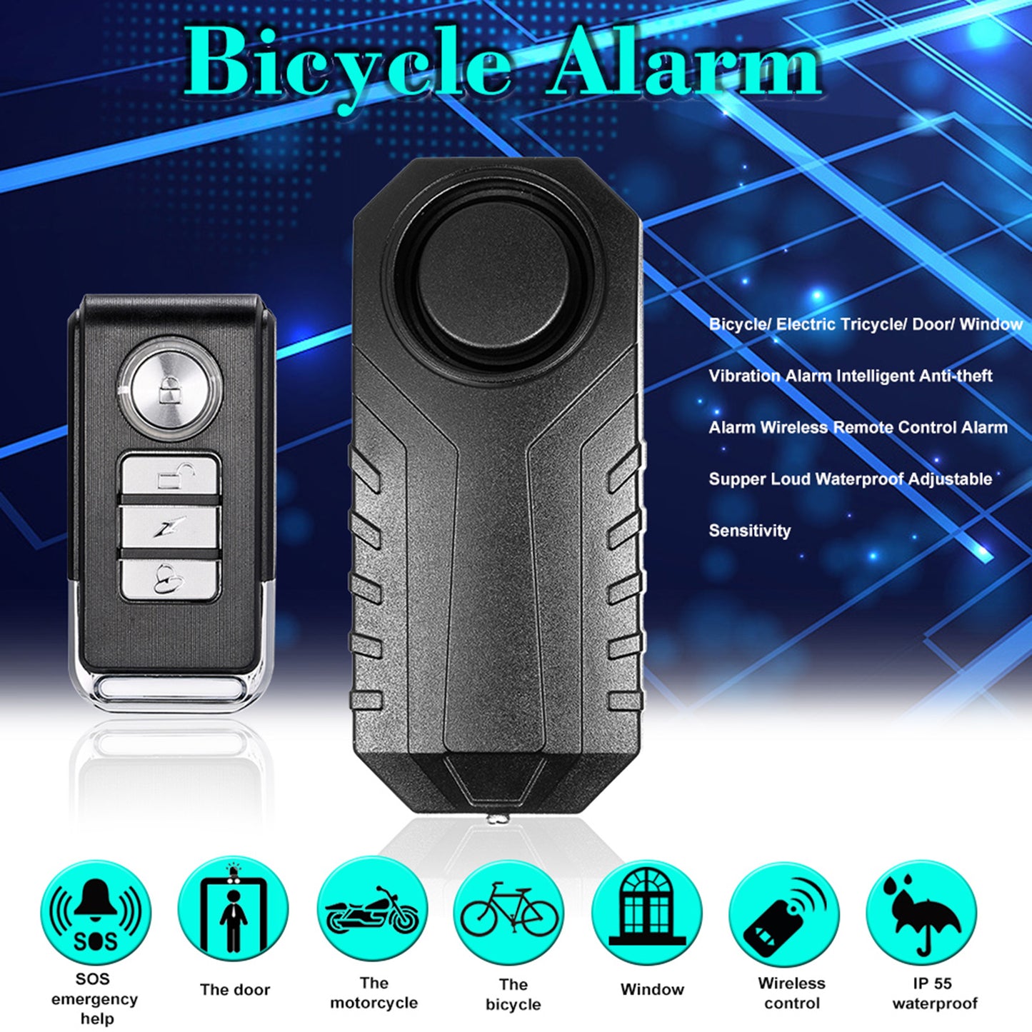 Bicycle/ Electric Tricycle/ Door/ Window Vibration Alarm Intelligent Anti-theft image 3