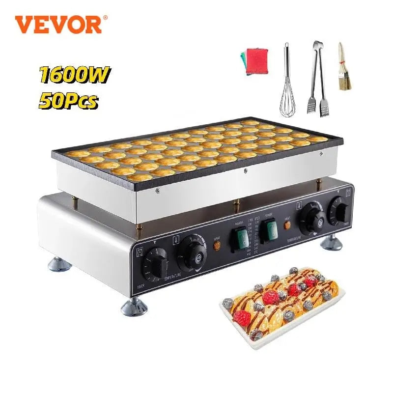 VEVOR Electric Waffle Maker 50PCS Mini Dutch Pancake Maker Dorayaki Machine Waf image 3