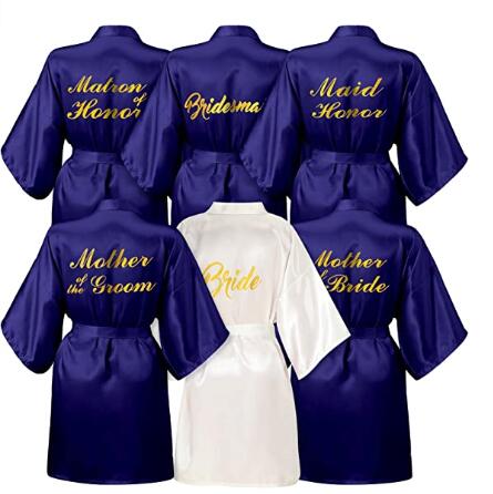 new Rose Gold bathrobe bride satin robe women getting married bride hen party image 7