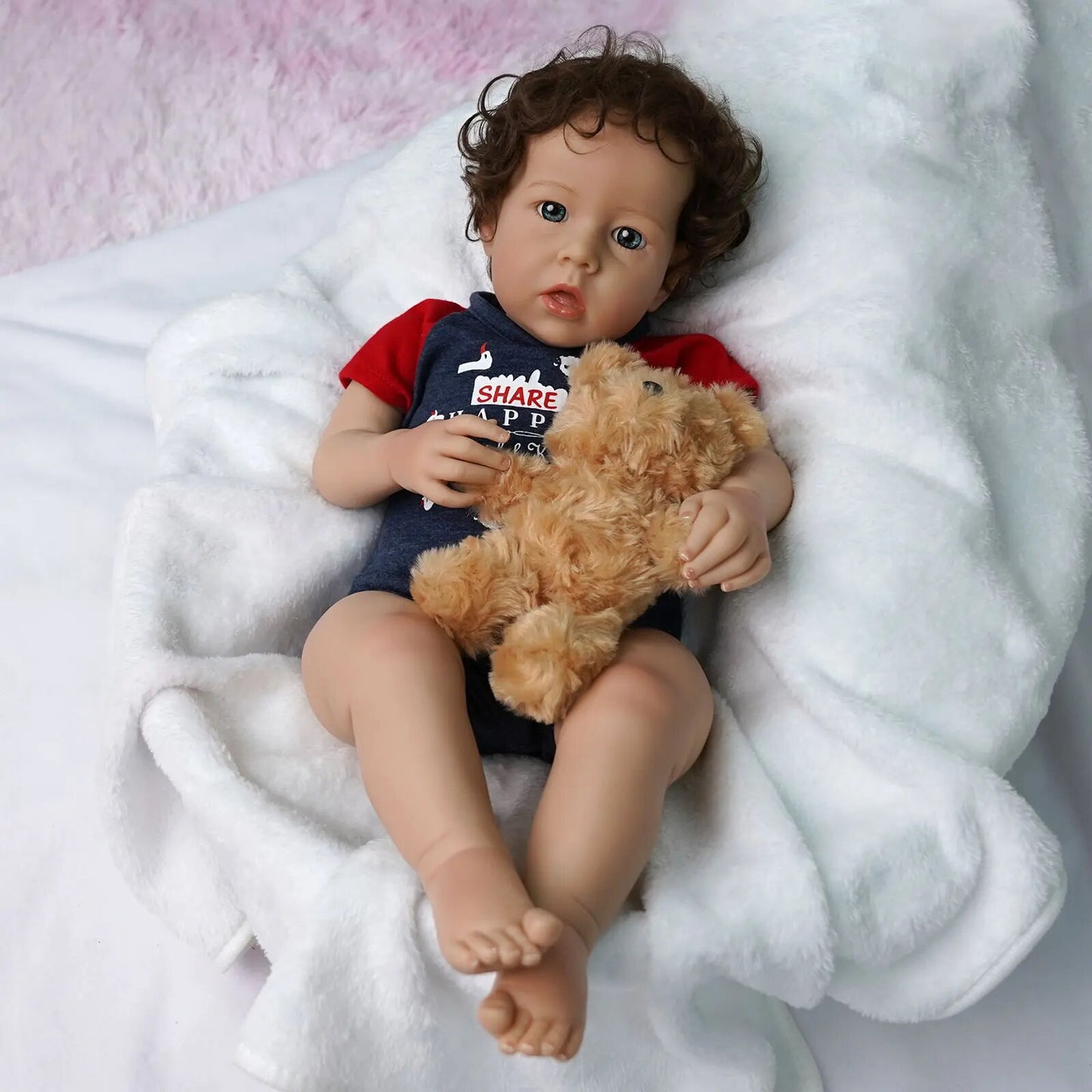RBG 50CM Reborn Baby Dolls Liam Lifelike Newborn Cute Baby Tollder Doll Vinyl B image 2