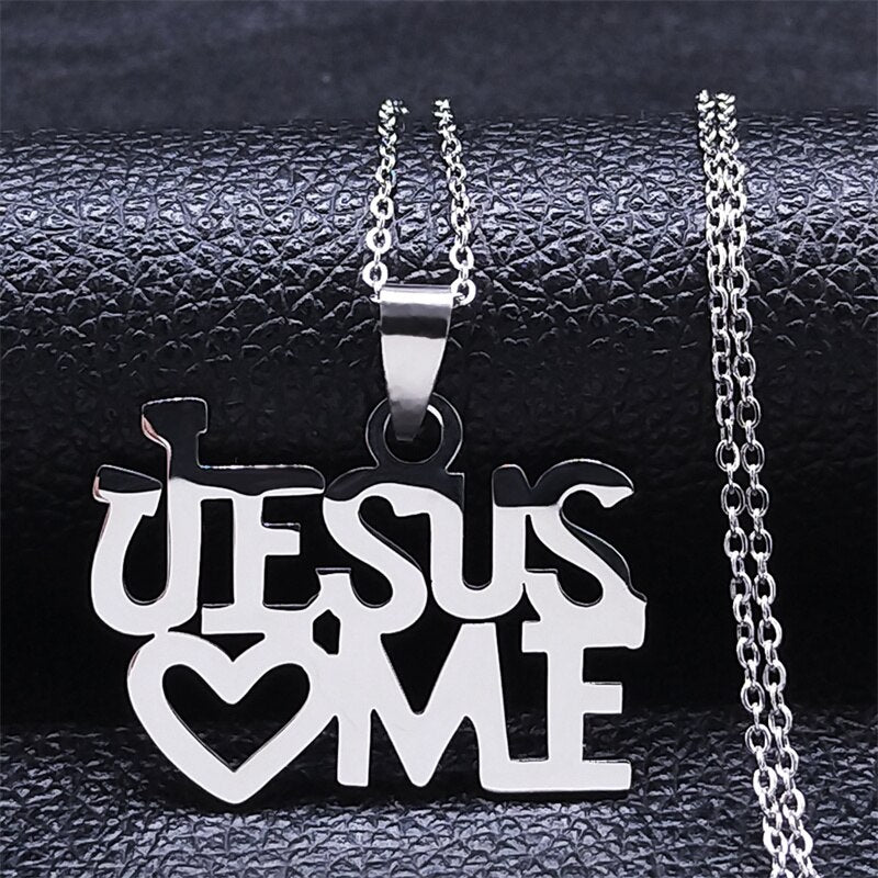 Jesus Cross Stainless Steel Pendant Necklace Gold Color Women/Men Religious image 7