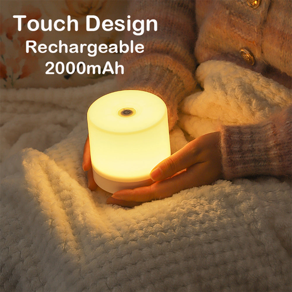 Touch Bedside Lamp Small USB Charging Night Light 3 Modes Dimming Table Lamp Be image 1