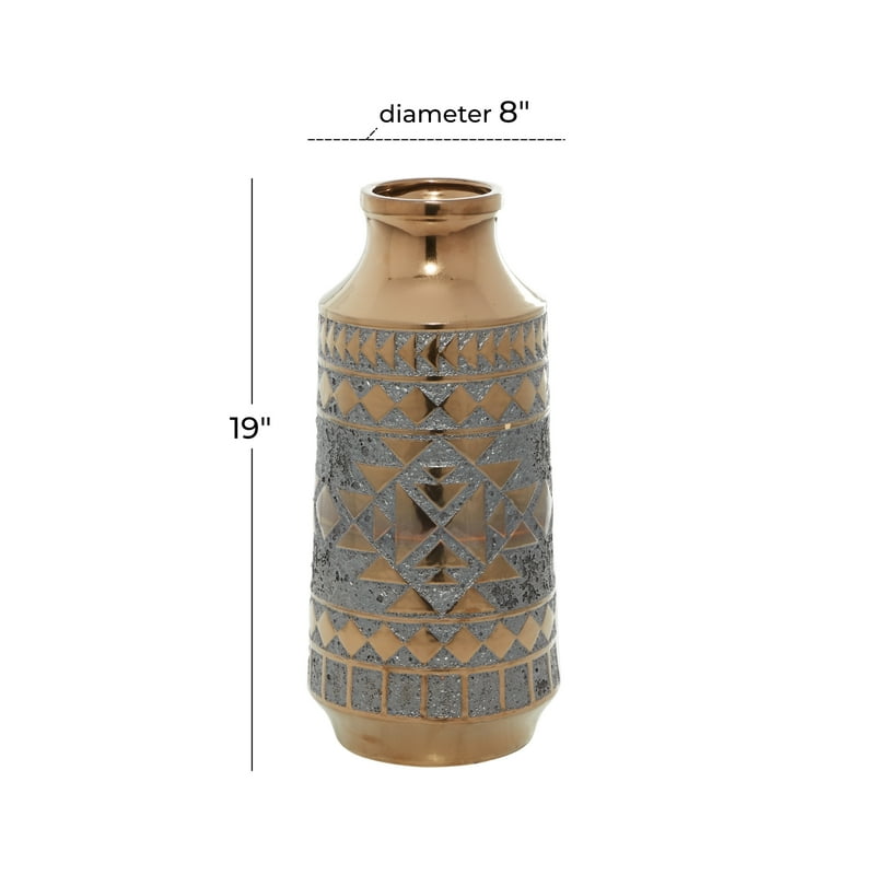 Tribal Gold Porcelain Vase image 3