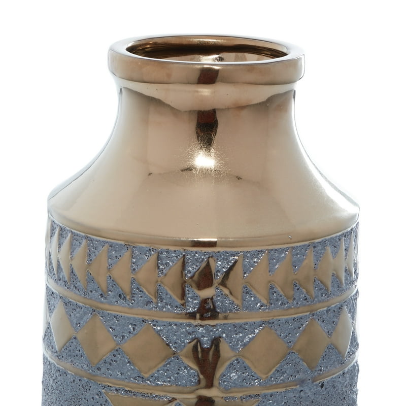 Tribal Gold Porcelain Vase image 2