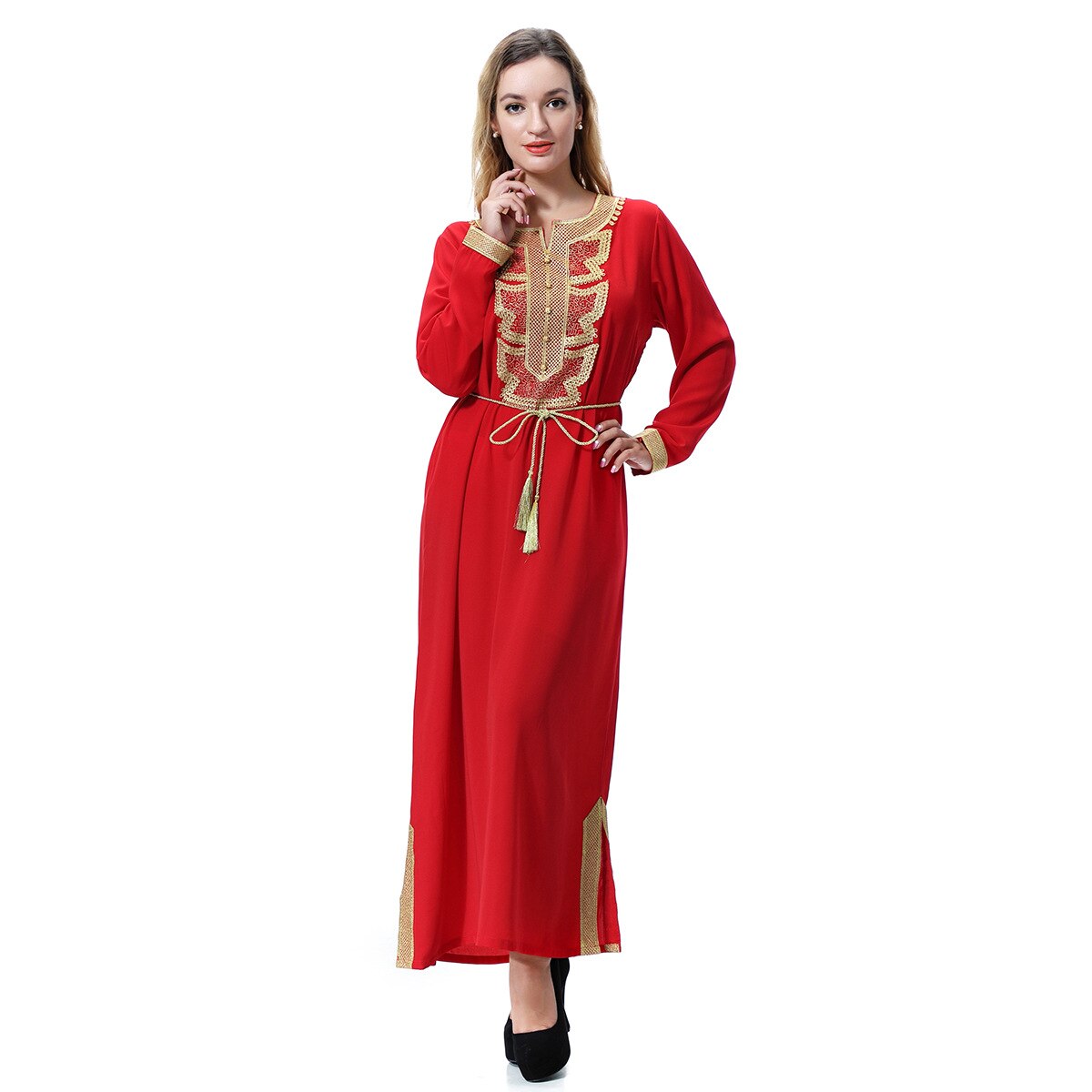 Ramadan Kaftan Dubai Abaya Long Sleeve Muslim African Dresses for Women image 4