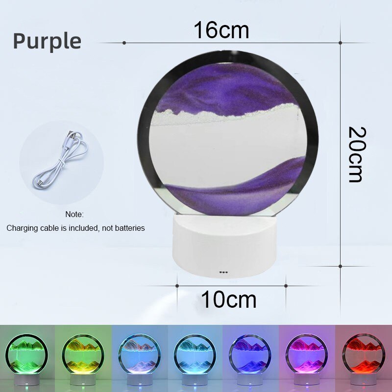 Sand Painting Table Lamp LED RGB Sandscape Lamp 3D Colorful Moving Sand image 5