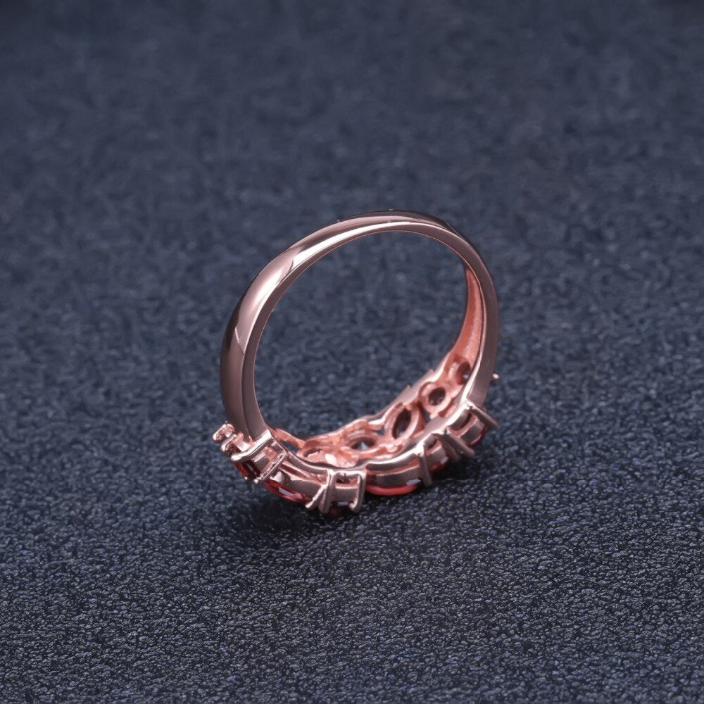GEM'S BALLET 925 Sterling Silver Rose Gold Plated Wedding Band 2.47Ct Natural image 4