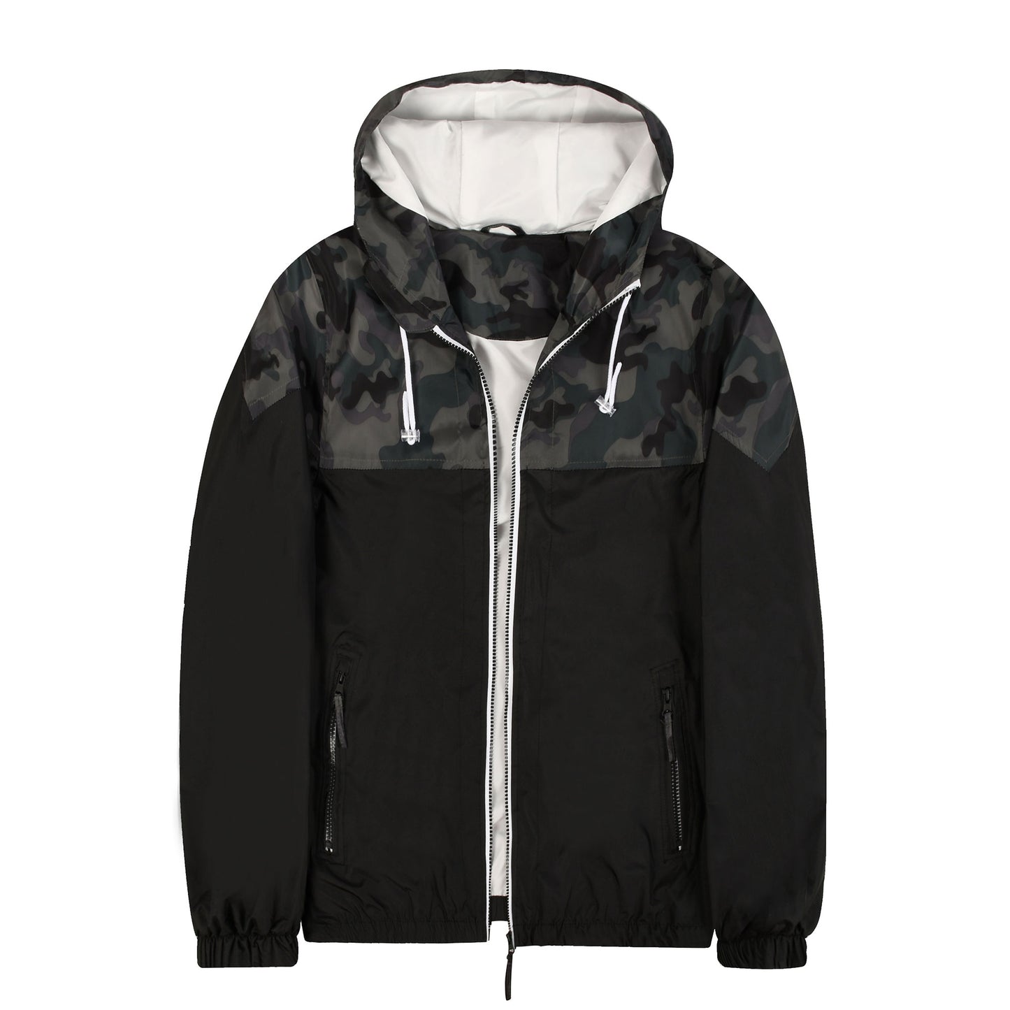 Men's Spring And Autumn New Colorblock Casual Jacket, Fashionable Hooded Windbr image 3
