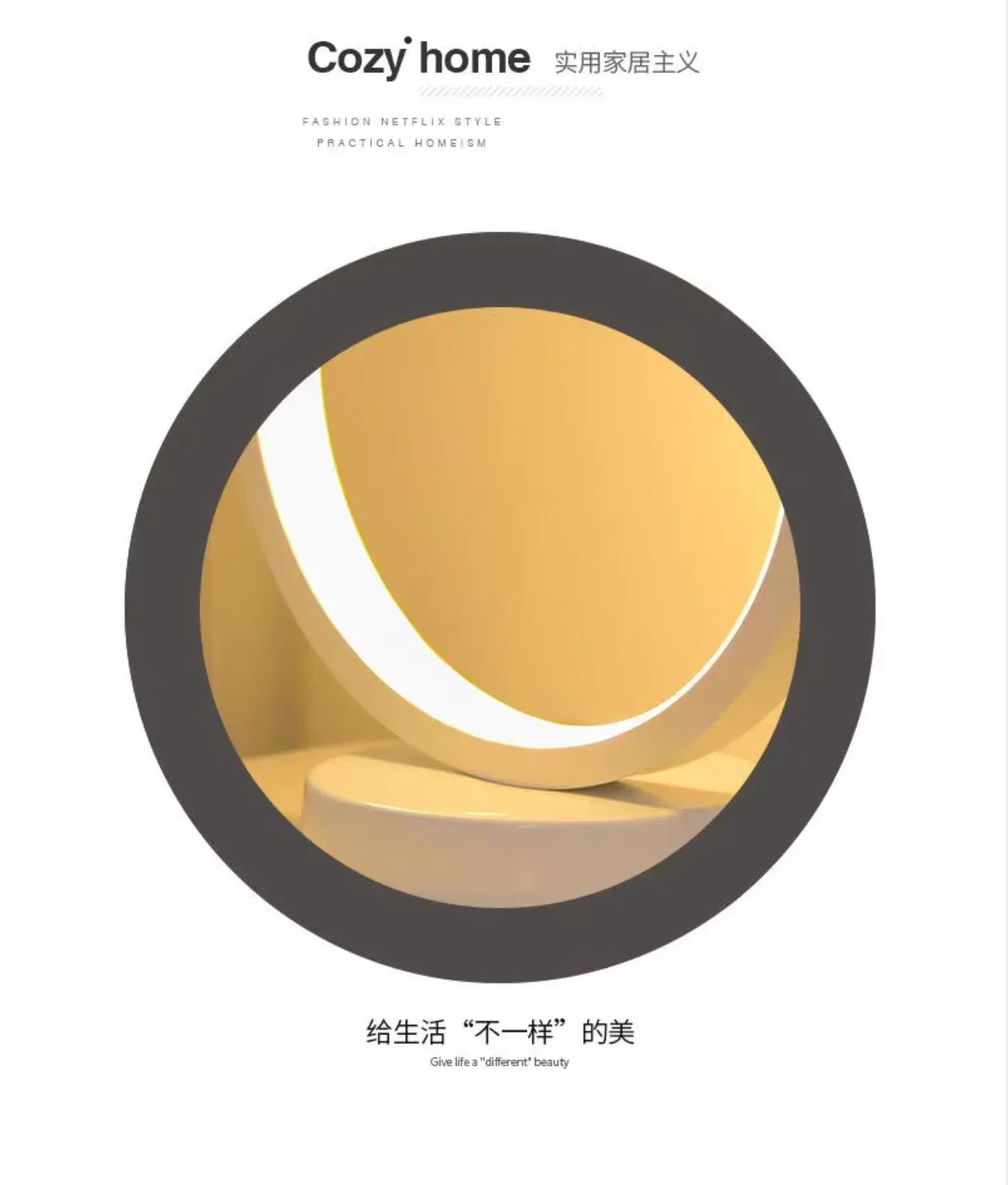 20CM LED Simple Circular Ring Table Lamp Bedroom Bedside Living Room Restaurant image 8