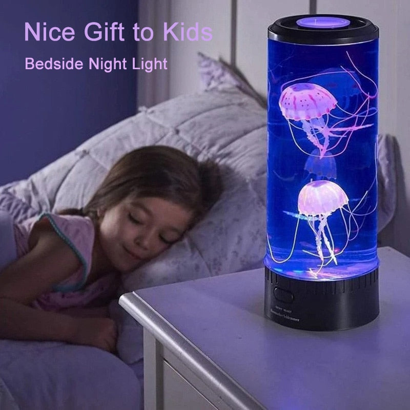 5 Colors Fancy LED Jellyfish Lamp Aquarium Lampka Nocna USB Table Night Light C image 3