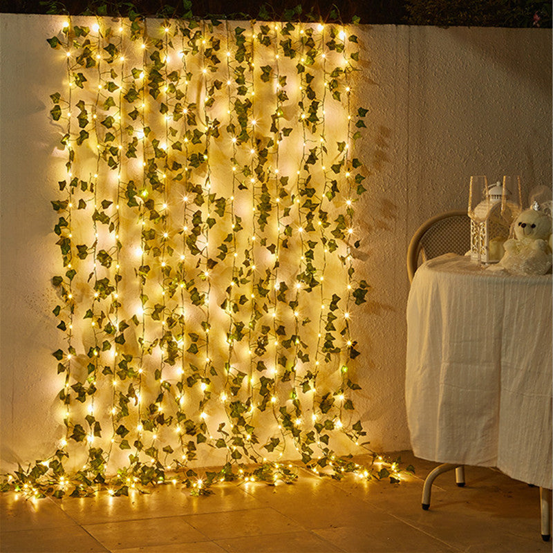 Flower Green Leaf String Lights Artificial Vine Fairy Lights Battery Powered Ch image 7