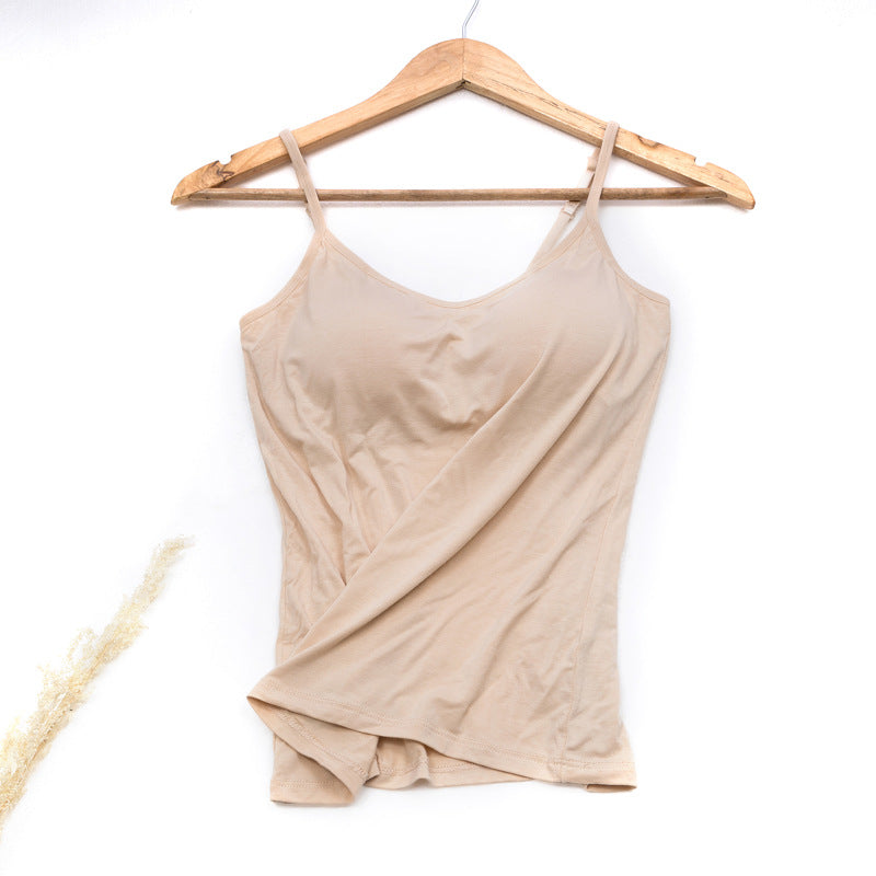 Women Camisole Vest Underwear Summer Soft Tank Top Bra Spaghetti Strap Modal Sl image 7