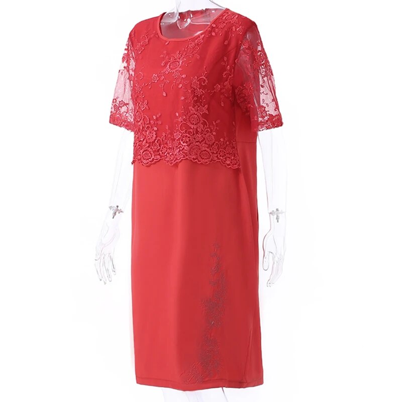 Rimiut Plus Size 5XL 4XL Women Summer Autumn Dress Elegant Lace Dress Female Bl image 8