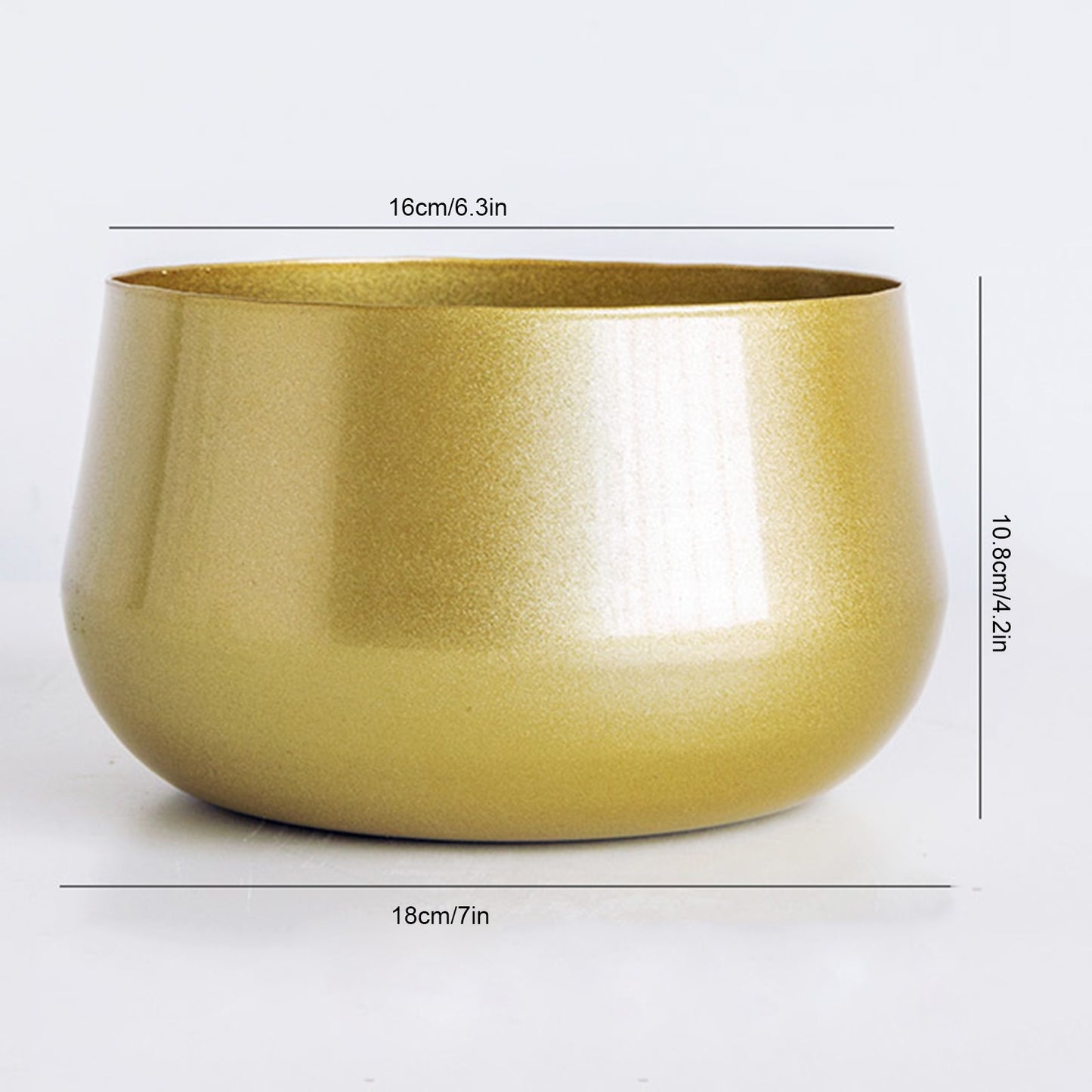 Flower Plant Flowerpot Succulent Container Vase Living Room Decoration Golden G image 2