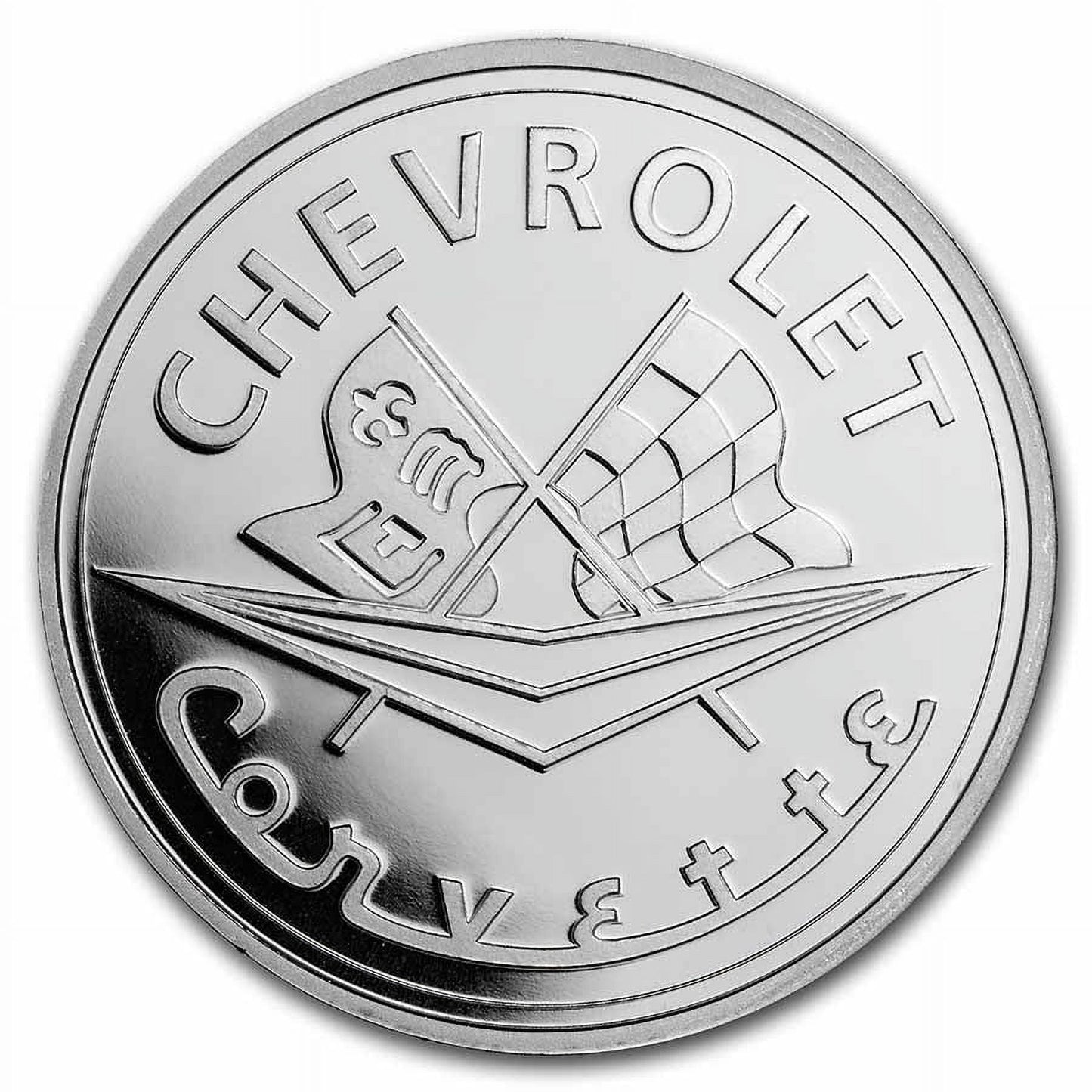 Corvette 1 oz Silver Classic Emblem Flags & Script image 0